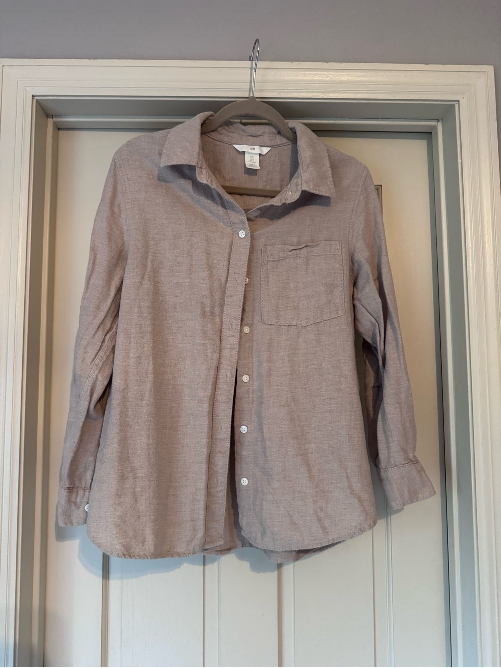 H&M Men's Light Taupe Button-Down Shirt